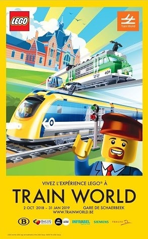 Affiche : Vivez l'expérience LEGO® à Train World, Gare de Schaerbeek, 2 Oct - 31 Jan 2019