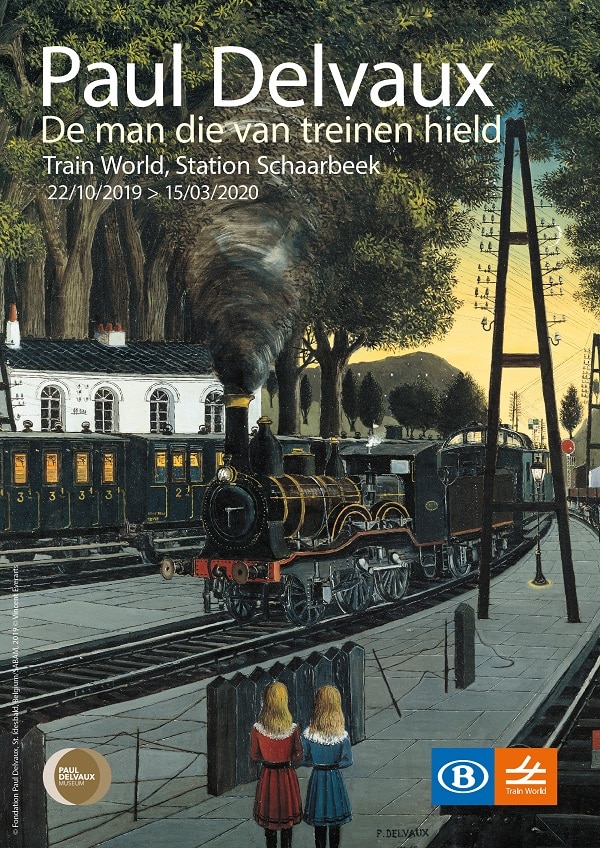 Paul Delvaux poster: Trein World, Station Schaarbeek expositie