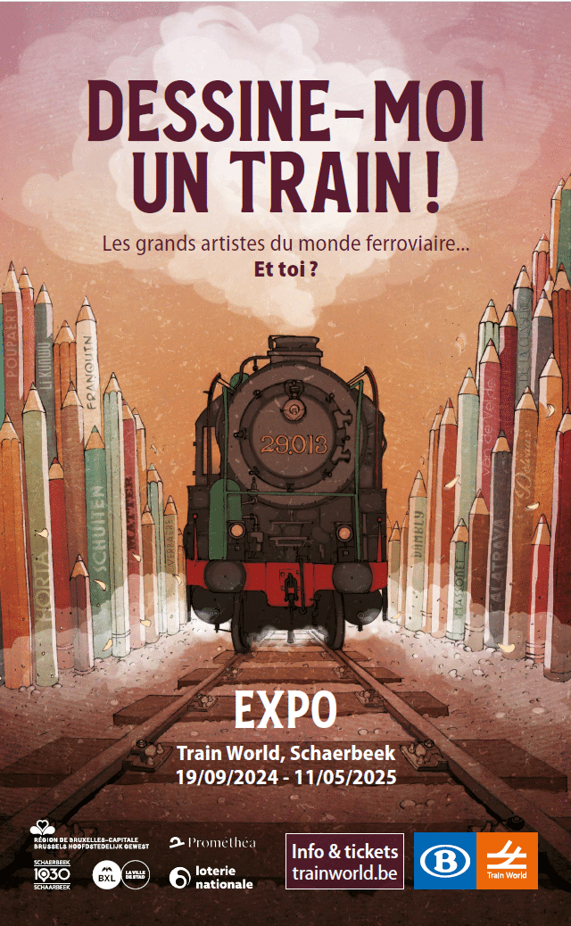 Affiche "Dessine-moi un train !" Expo Train World 2024-2025